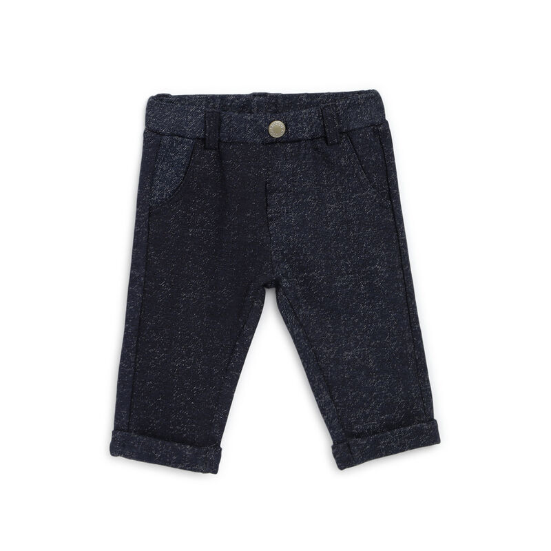 Boys Dark Blue Solid T-shirt with Long Pant image number null